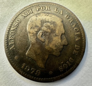 SPANIA - ALFONSO XII - 5 CENTIMOS 1879