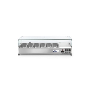 Vitrina prezentare Hendi, interval temp. -2/8?C, 180W, corp inox, ARKTIC by Hendi, 1405x395x(H)430 mm, 6 vase GN 1/3