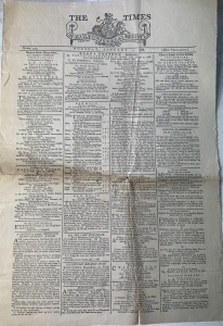 Ziar Istoric - Marea Britanie – „The Times”, 1 ianuarie 1788, din timpul regelui George al III-lea - raritate absoluta . - Img 2