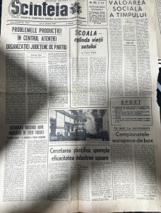 „Scînteia”, organ al Comitetului Central al Partidului Comunist Român, apărut la 6 ianuarie 1969.