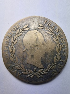 🪙 20 Kreuzer 1830 - Imperiul Austriac - Francisc I al Austriei - Img 2