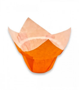 150 darabos sütőforma készlet muffinokhoz, tulipános kockás, hőpapír, 50 x 80, narancssárga