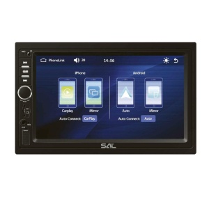 2DIN autós lejátszó, rádió, bluetooth, USB, SD kártya, aux, 4 x 45W, telefon csatlakozás, iOS CARPLAY ÉS ANDROID CAR, tükrözés, távirányító, Sal - Img 2