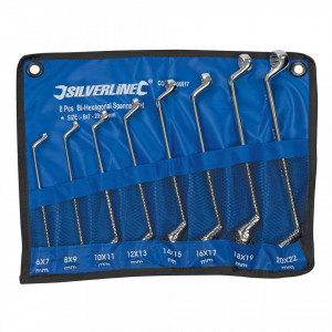 8 darabos fix kombinált csavarkulcs készlet, 6-22 mm, Silverline