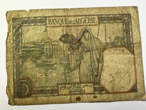 Bancnota Algeria Coloniala - 5 Francs 1944 - Img 4