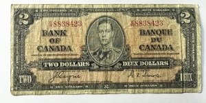 Bancnota Canada - 2 Dollars 1937 - Regele George VI