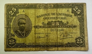 Bancnota Coloniala - Africa Occidentala Franceza - 25 Franci 1942