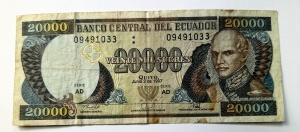 Bancnota Ecuador - 20000 Sucres 1997