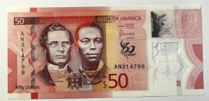 Bancnota Jamaica - 50 Dollars 2022 - Polimer