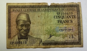 Bancnota Republica Guinee - 50 Francs 1960