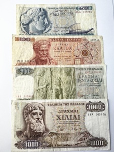 Bancnote Grecia - Set Complet ( 1964-1970 ) - 50/10/500/1000 Drahme