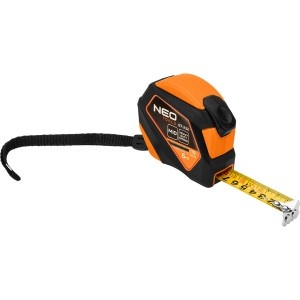 Banda de masurat din otel 5 m x 19 mm, cu blocare automata, buton de oprire, magnet