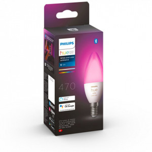 Bec LED RGB inteligent Philips Hue B39, Bluetooth, Zigbee, E14, 5.3W (25W), 470 lm, lumina alba si color - Img 2