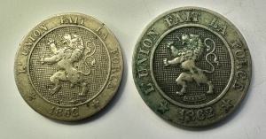 BELGIA - LEOPOLD I - 5/10 CENTINES 1862