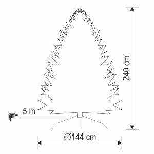 Brad artificial, cu iluminare LED încorporată, înălțime 240 cm - Img 3