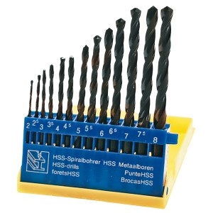Burghie pt metal, HSS, 2.0-8.0 mm, 13 buc -set