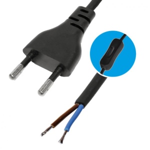 Cablu de retea cu intrerupator, 2 m, negru