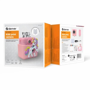 Camera foto pentru copii cu functie de poza instant pe hartie termica, afisaj LCD color, acumulator, model UNICORN, DENVER - Img 4
