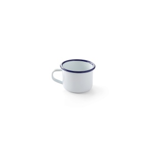 Ceasca emailata 120 ml, 70x(H)50 mm, model traditional alb / albastru, Hendi
