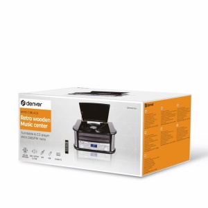 Combina muzicala tip RETRO, cd-player, usb, tunner, aux, caseta, pick-up, cutie lemn, NEGRU, Denver MRD-51B - Img 4