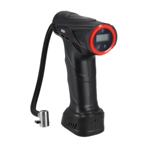 Compresor, pompa aer cu acumulator, incarcare USB-C, max. 10.3 bari, setare presiune, afisaj LCD, adaptori bicicleta, minge, baloane, Dedra - Img 9