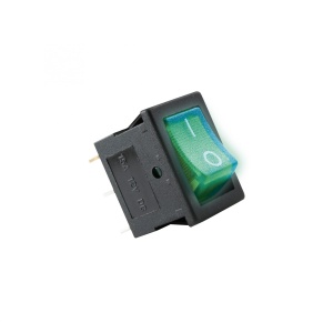 Comutator basculant cu bec, 12V, 1 circuit, verde - Img 1