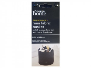 Cos depozitare baie, farduri, textil, pereti dubli, suspendabil, 16 x 14cm, negru, George Home - Img 2