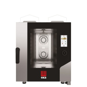 Cuptor pe gaz cu convectie-abur Millennial Touch Screen Gastro Combi , cu sistem automat de spalare, 7× GN 1/1 - controlat electronic, gaz, Tecnoeka, 230V/500W, 13500kW, 730x850x(H)950mm