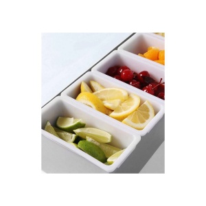 Cutie ingrediente bar / pizza, 5 compartimente, 375x140x(H)90 mm, capac transparent, Hendi - Img 2