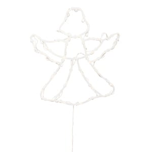 Decorațiune LED pentru fereastră, înger, temporizator 6/18 ore, adaptor, alb cald - Img 2