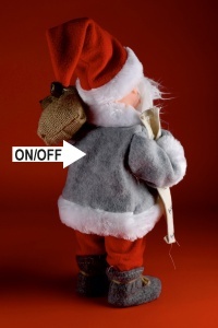 Figurină Moş care dansează şi cântă, 30 cm, roşu - Img 3