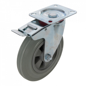 Forgókerék fékkel, 200mm, 200Kg teherbírás, Fixman
