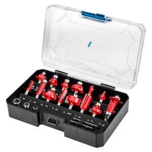 Freza cu furca, tija 8 mm, set de 15 bucati.
