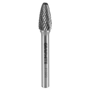Freza rotativa din carbura HM, tip F (ovala rotunjita), 10x20mm, tija 6x45mm