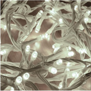 Ghirlanda luminoasa tip cluster, 2,5 m / 120 LED-uri, conectabila în serie, alb rece - Img 1