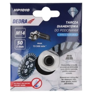 Gyémánttárcsa mini 50mm, márvány, kerámia csempe, csempe vágása, sarokcsiszoló tartozék M14, 15300rpm, Dedra - Img 2