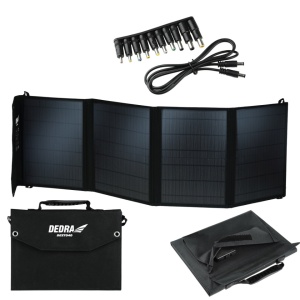 Hordozható napelem, összecsukható, 40W, beépített inverter 12-18V 2.2Ah, USB 5V 2.4Ah, Dedra