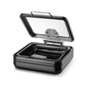 Încălzitor cu inducție cu capac din sticlă De Luxe Black, GN 2/3 Fine Dine - Img 2