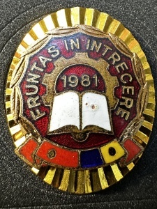 Insignă „Fruntaș în întrecere” - 1981 – RSR