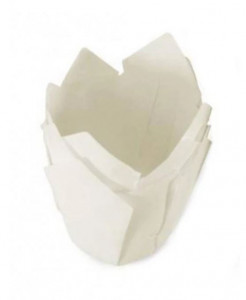Készlet 2000 muffin forma, tulipán, 50 x 80mm, fehér, hőálló papírból