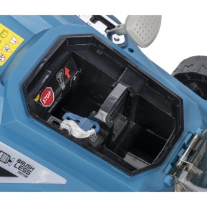 Kit complet masina electrica pentru tuns iarba / gazon, functionare cu acumulatori, 2 x 18V 4Ah, incarcator rapid, inaltime ajustabila, sac colectare, cutit 37cm, Dedra SAS+ALL - Img 7