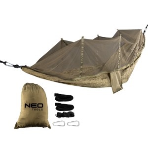 Kit hamac cu plasa impotriva insectelor, dimensiune 330 x 140 cm