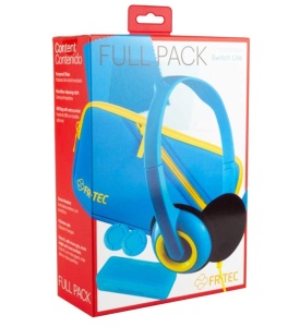 Kit protectie + casti cu microfon compatibile Nintendo Switch Lite, albastru, FR-Tec - Img 1