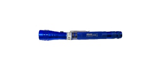 Lantena telescopica 45cm, LED, corp aluminiu, varf si spate magnetic, functionare 4 x baterii LR44, AG13, ALBASTRU, Arlec - Img 2