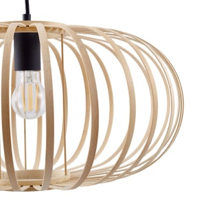 Lustra PREMIUM, bambus natural, diametru 50cm, soclu E27, LINDBY - Img 10