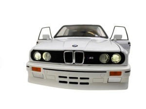 Macheta premium 1:24, BMW M3 E30, ALB, full metal, lumini, sunete, JLF - Img 6