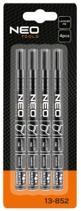 Marker de constructie, negru, permanent, rezistent la apa, lac, aluminiu, 4 buc.