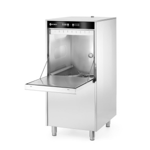 Masina de spalat vase, 50x60, electronica, cu dozator de detergent si pompa de scurgere, 400V, HENDI, 400V/7100W, 595x730x(H)1340mm - Img 2