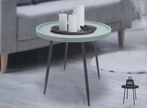 Masuta de cafea, decor pentru casa, terasa, living, piscina, diametru 49.5 cm, inaltime 48cm, greutate suportata 20Kg, picioare metal, blat polipropilena, Verde Turqoise - Img 2