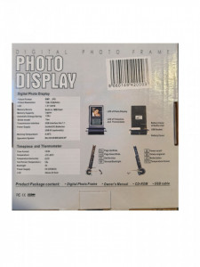 Mini digitális képkeret órával és hőmérővel, 1,5" LCD képernyő, 128x128 pixel, memória kapacitás 70 kép, VKTools - Img 4